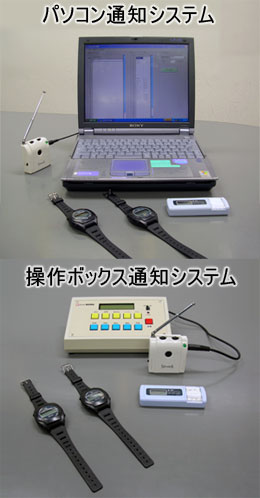 シルウォッチの写真。パソコン通知システムと操作ボックス通知システムがあります。